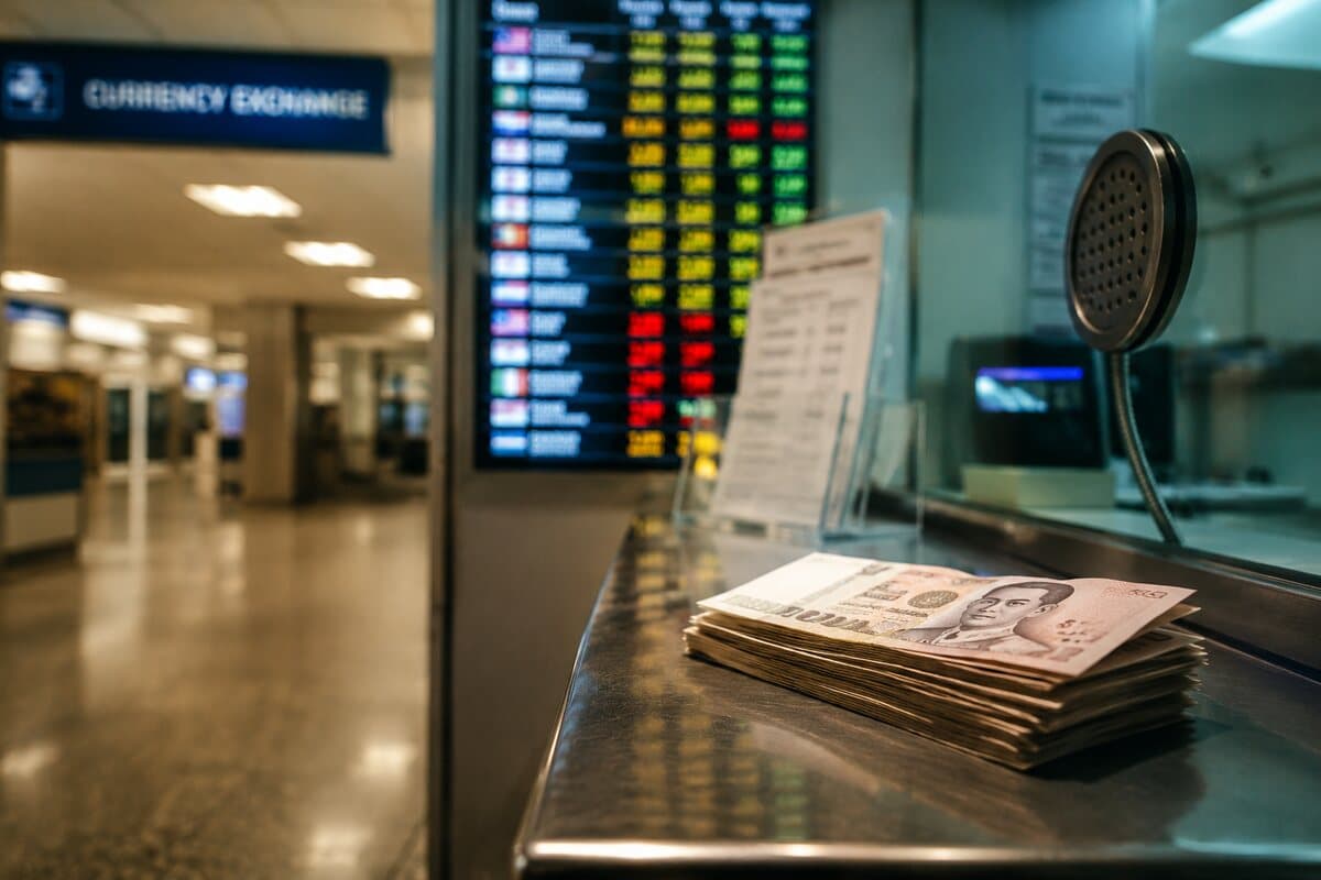 Comptoir de change Superrich au niveau B de l'aéroport de Suvarnabhumi